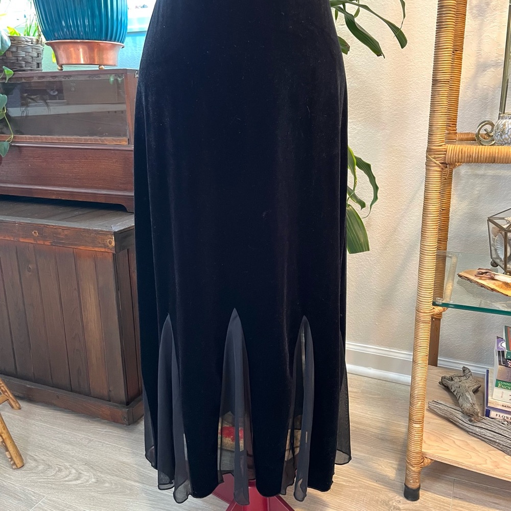 Black Stretch Velvet Olivia Page Skirt